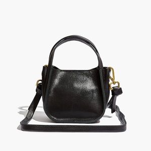 madewell micro Sydney crossbody black leather bag